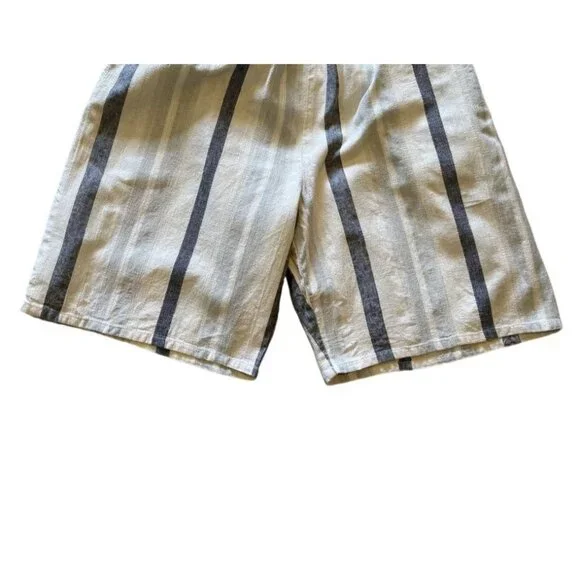 Chicos Design Striped Linen-Cotton Blend Elastic Waist Shorts Size Small Beachy - Picture 3 of 7